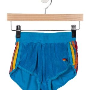 Aviator nation WOMEN'S 4 STRIPE TERRY JOGGER SHORTS